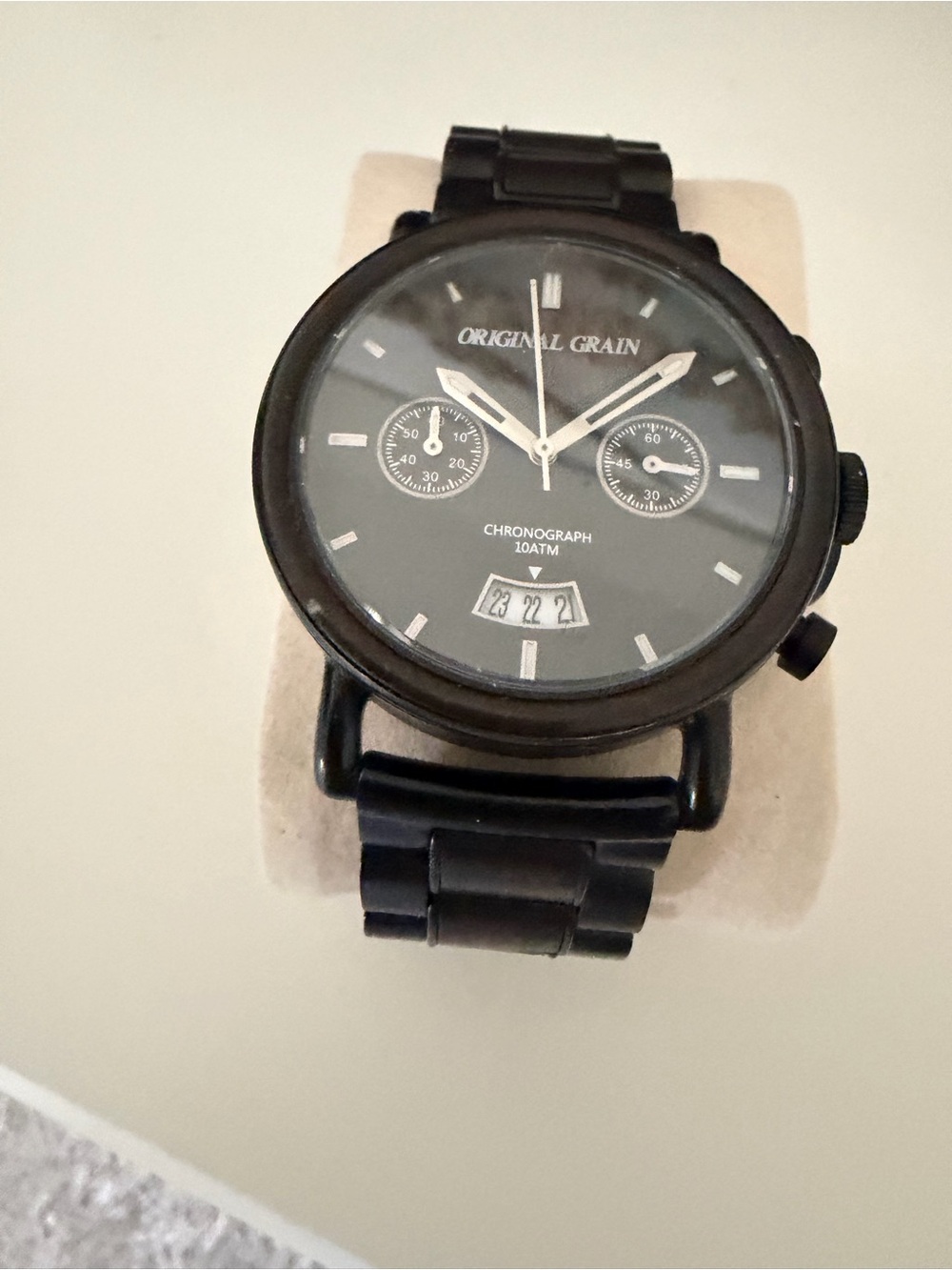 Original Grain Black Chronograph Watch with Link Bracelet